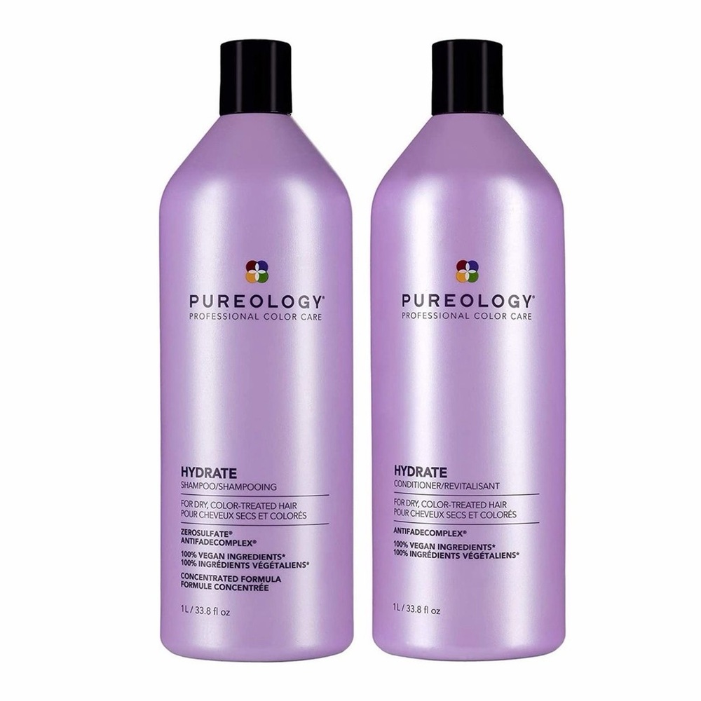 New Pureology Hydrate Shampoo & Conditioner Duo - 1 Liter Each (33.8 fl oz)